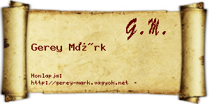 Gerey Márk névjegykártya